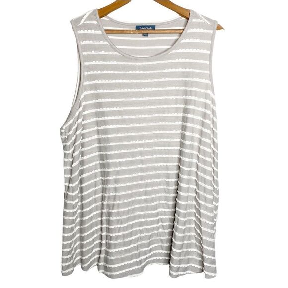 MODCLOTH Womens Striped Tank Top Size 1X Gray Sleeveless - Picture 1 of 5